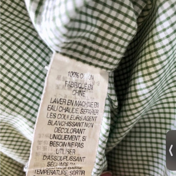 L.L.Bean Green Micro Striped Short Sleeve Button Front Shirt Size XL - Picture 7 of 8